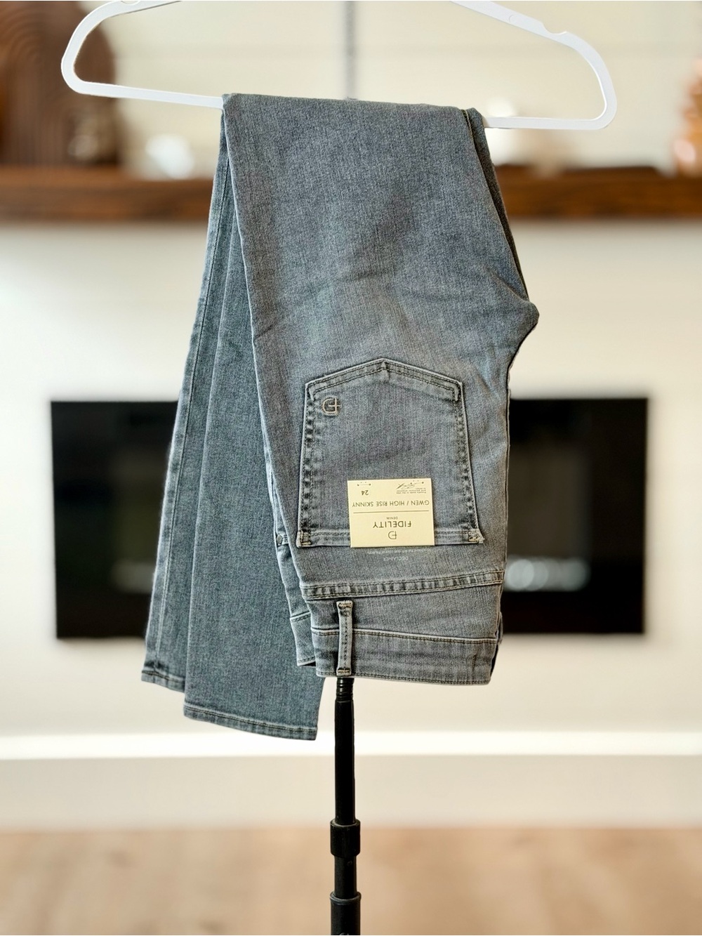 Fidelity Gray Wash High-Rise Skinny Jeans